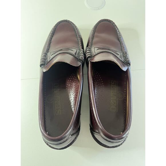 Sebago Penny Loafers Mens Genuine Leather Slip On Dress Shoes US 7.5 Burgundy main image 6